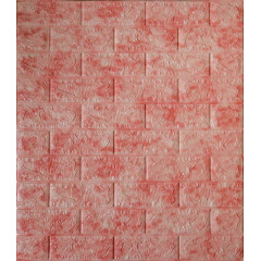 Самоклеюча декоративна 3D панель рожевий мармур 700x770x5мм (1222-5)