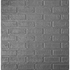 Самоклеюча декоративна 3D панель цегла деко сіра 700x700x5мм (6014-5)