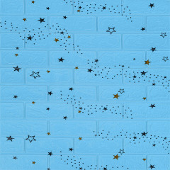Самоклеюча 3D панель 700х770х3мм Блакитні зірки (321) SW-00001342