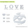 Дзеркальний декор акриловий самоклеючий Love срібло,11шт (D) SW-00002495