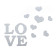 Дзеркальний декор акриловий самоклеючий Love срібло,11шт (D) SW-00002495