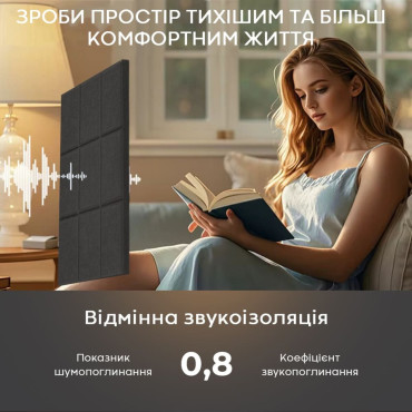 Звукоізоляційна панель 300х300х9мм Чорна SW-00002700-4