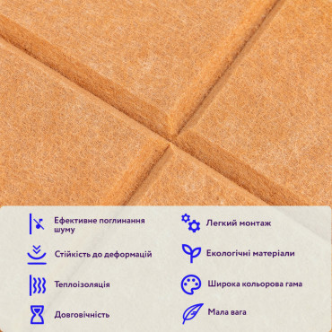 Звукоізоляційна панель 300х300х9мм Мандарин SW-00002702-3
