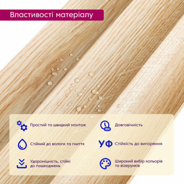 Рейка декоративна WPC стінова 205х14х2900мм SW-00003018-3