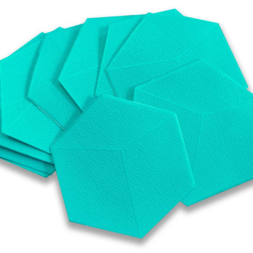 Декоративний самоклеючий шестикутник 3D блакитний 200x230х5мм (1105)-1