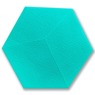 Декоративний самоклеючий шестикутник 3D блакитний 200x230х5мм (1105)